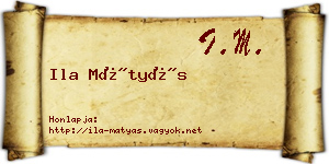 Ila Mátyás névjegykártya